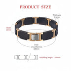 Wooden Men's Link Bracelet Fashion Stainless Steel Charm Man Bracelets - Hadi Craft
