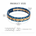 Wooden Men's Link Bracelet Fashion Stainless Steel Charm Man Bracelets - Hadi Craft