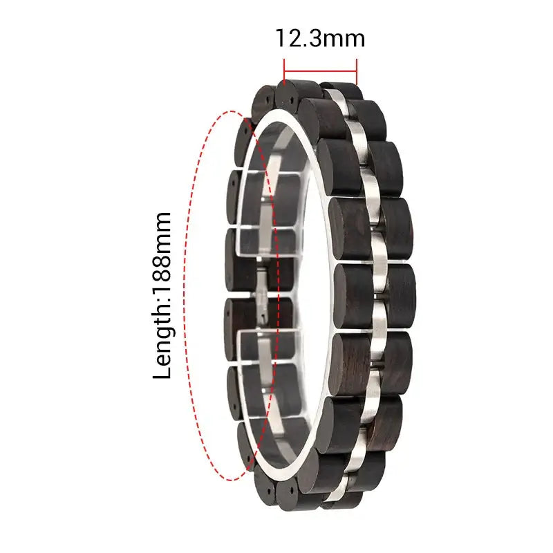 Wooden Men's Link Bracelet Fashion Stainless Steel Charm Man Bracelets - Hadi Craft