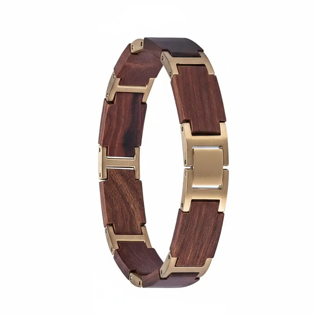 Wooden Men's Link Bracelet Fashion Stainless Steel Charm Man Bracelets - Hadi Craft
