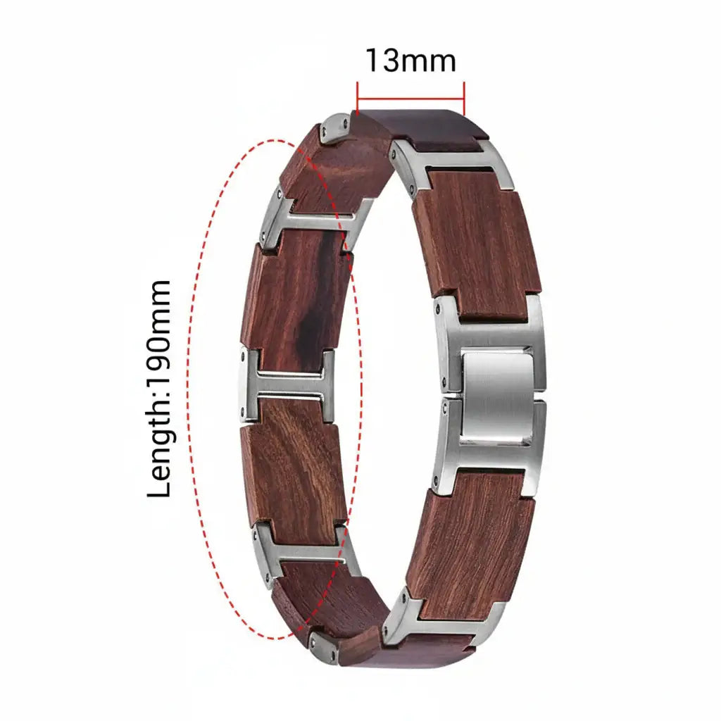 Wooden Men's Link Bracelet Fashion Stainless Steel Charm Man Bracelets - Hadi Craft