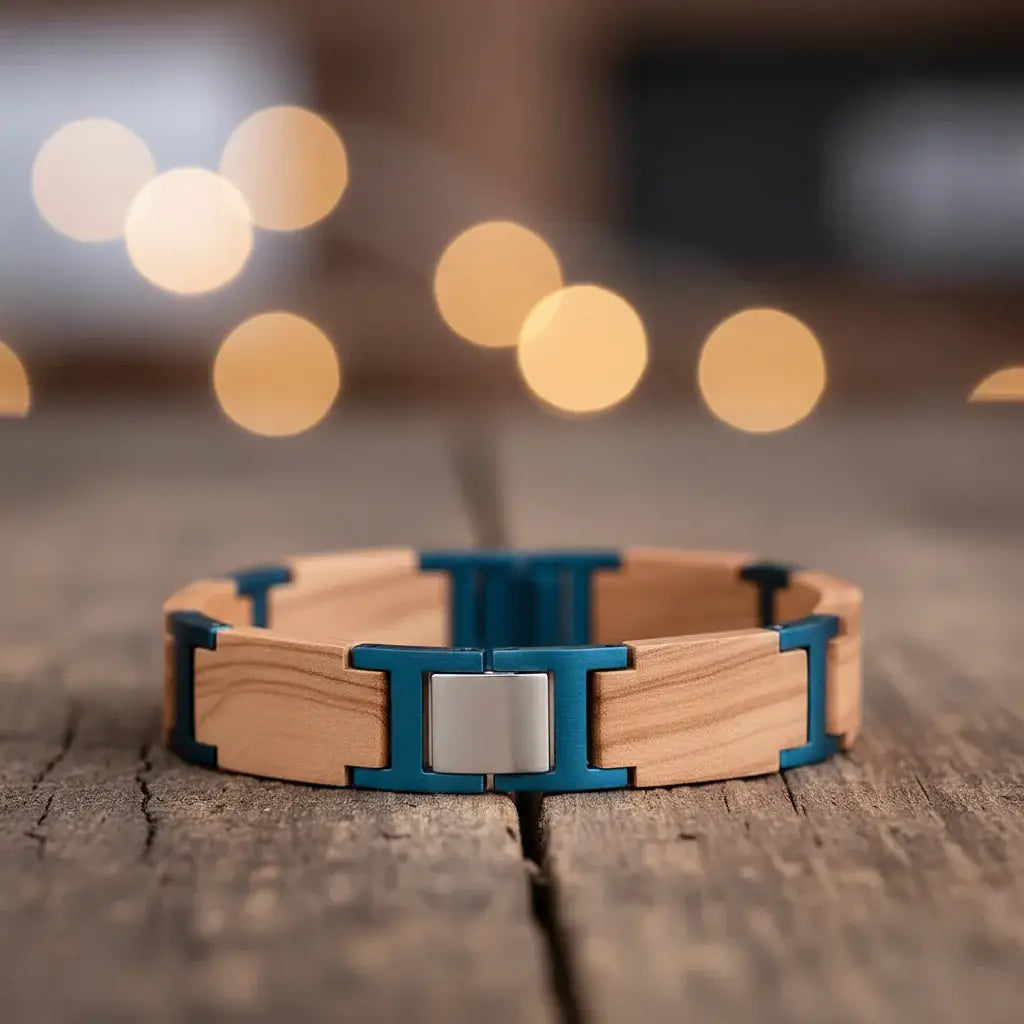 Wooden Men's Link Bracelet Fashion Stainless Steel Charm Man Bracelets - Hadi Craft