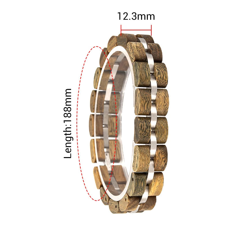 Wooden Men's Link Bracelet | Hadi Craft USA