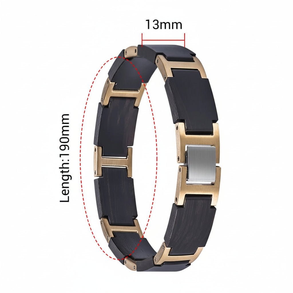 Wooden Men's Link Bracelet | Hadi Craft USA