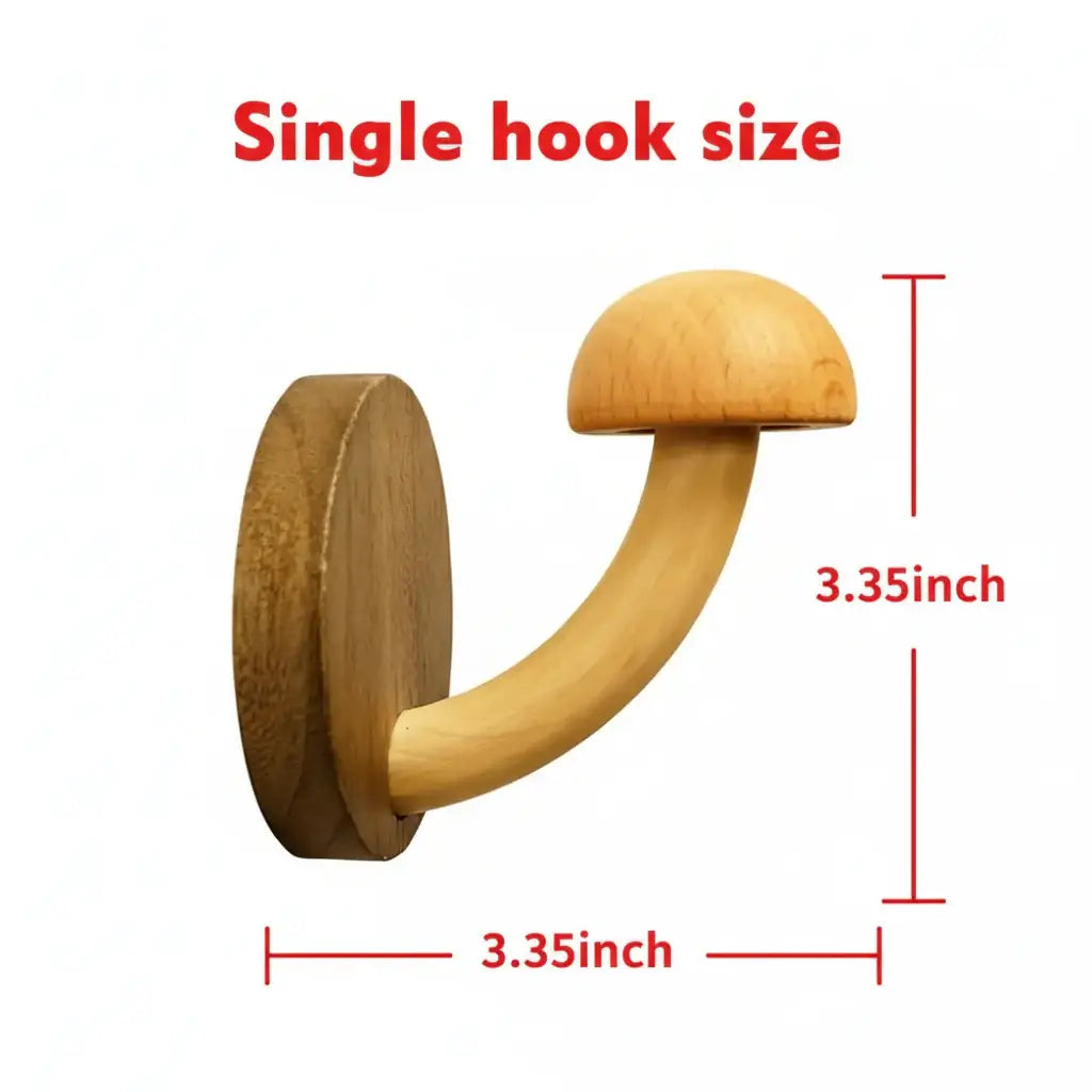 Wooden Mushroom Wall Hooks Set Colorful Solid Wood Coat Hangers - Hadi Craft