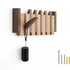 Wooden Wall Coat Rack with Magnetic Hooks for Entryway, Bathroom - Hadi Craft