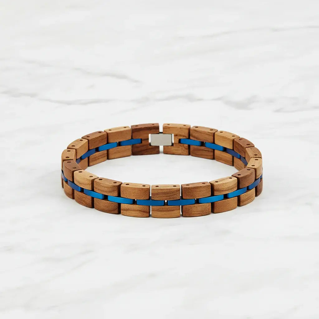 Zebra Patterned Olive Wood bracelet with Gift Box Set - Hadi Craft