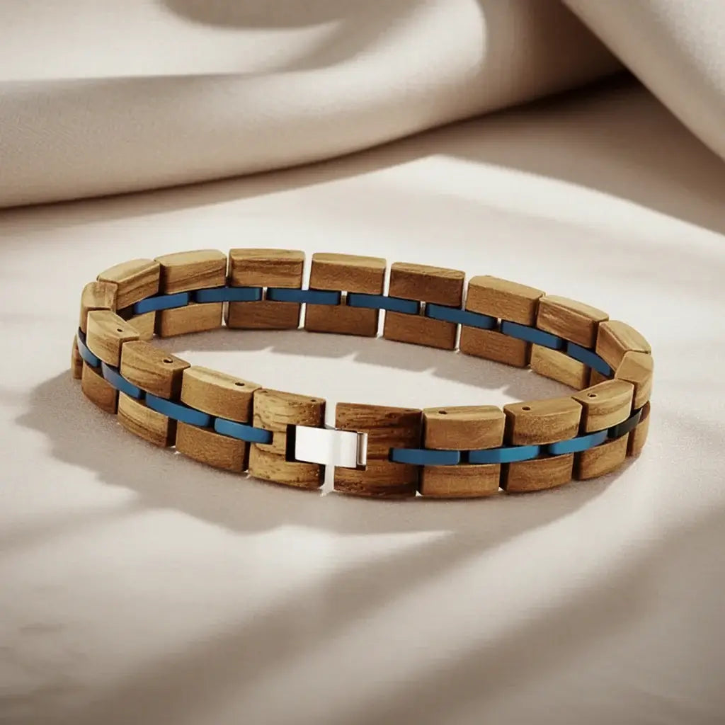 Zebra Patterned Olive Wood bracelet with Gift Box Set - Hadi Craft