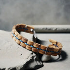 Zebra Patterned Olive Wood bracelet with Gift Box Set - Hadi Craft