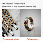 Zebra Patterned Olive Wood bracelet with Gift Box Set - Hadi Craft