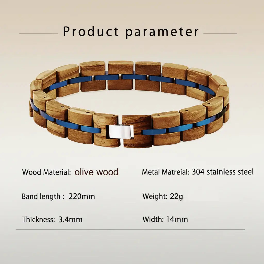 Zebra Patterned Olive Wood bracelet with Gift Box Set - Hadi Craft