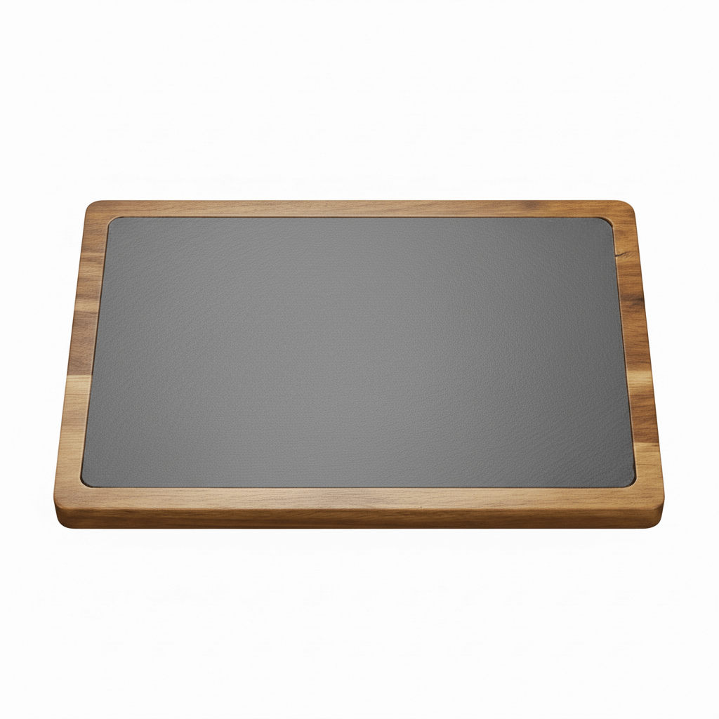 acacia wood charcuterie board with slate insert | Hadi Craft USA