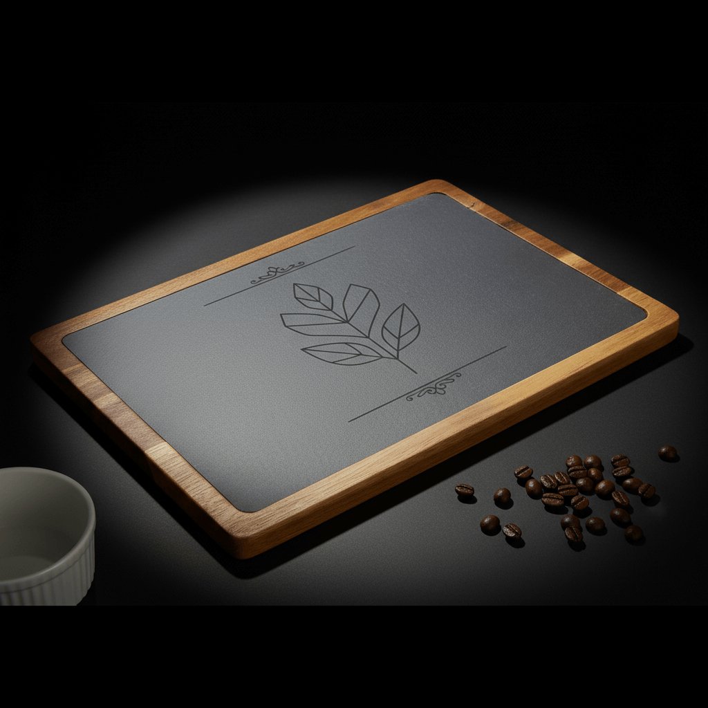 acacia wood charcuterie board with slate insert | Hadi Craft USA