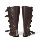 Medieval Viking Knight Boot Covers – Renaissance PU Leather Leggings