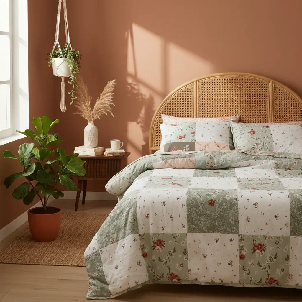 breathable polyester bed set queen 4 piece | Hadi Craft USA