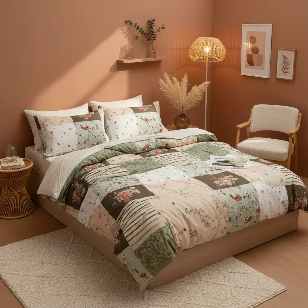 breathable polyester bed set queen 4 piece | Hadi Craft USA