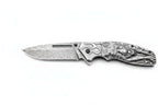 Damascus Steel Folding Knife – Handmade Pocket Knife for Men, EDC & Gift - Hadi Craft