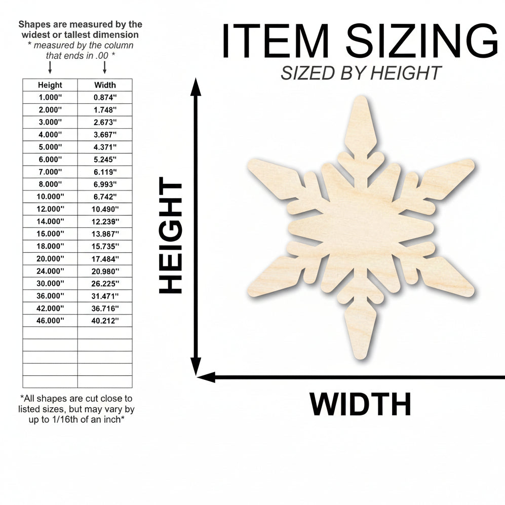 chunky wood snowflake cutout - Hadi Craft USA