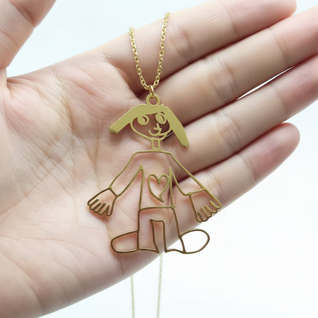 custom child's drawing necklace | Hadi Craft USA