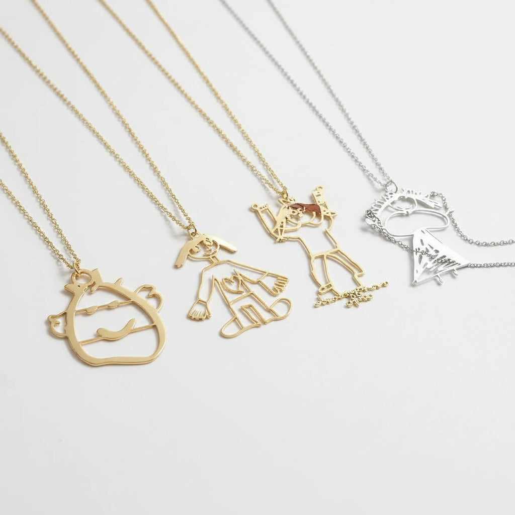 custom child's drawing necklace | Hadi Craft USA