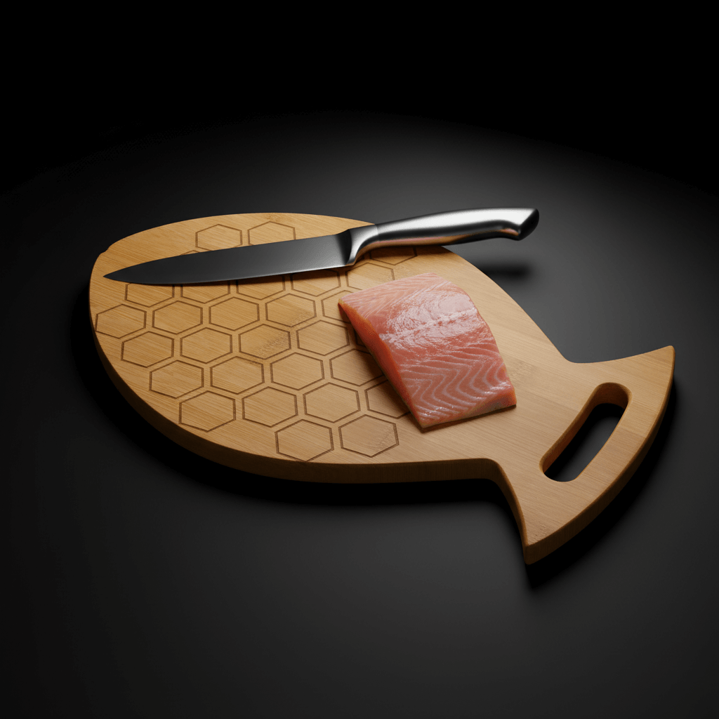 custom engraved bamboo fish cutting board | Hadi Craft USA