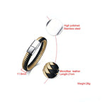 custom engraved men's leather bracelet Wristband Hadi Craft