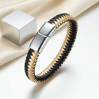 custom engraved men's leather bracelet Wristband Hadi Craft