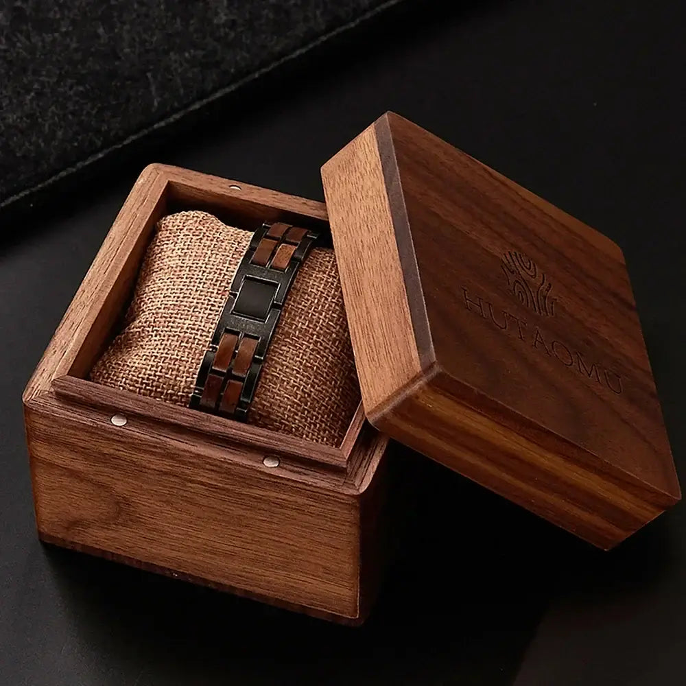 custom engraved wood bracelet Couple wooden Engraved Personalized Gift - Hadi Craft