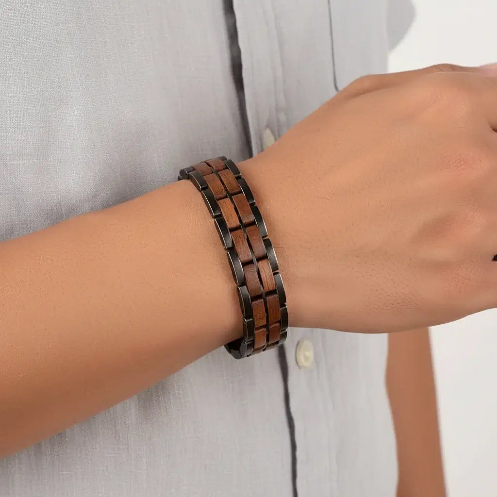 custom engraved wood bracelet Couple wooden Engraved Personalized Gift - Hadi Craft