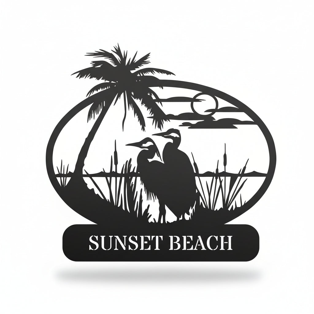 custom heron metal wall art | Hadi Craft USA