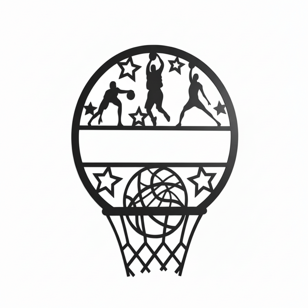 custom metal basketball hoop wall art Sign | Hadi Craft USA