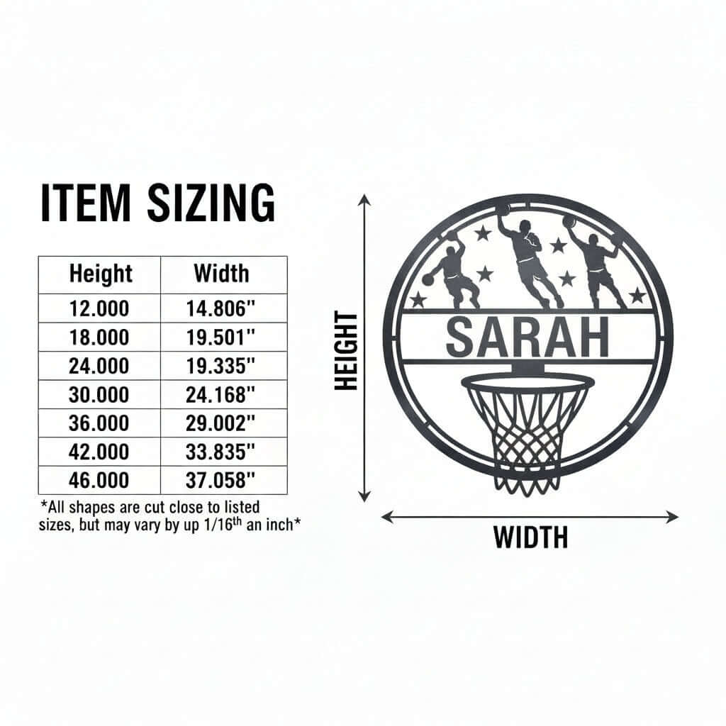custom metal basketball hoop wall art Sign | Hadi Craft USA