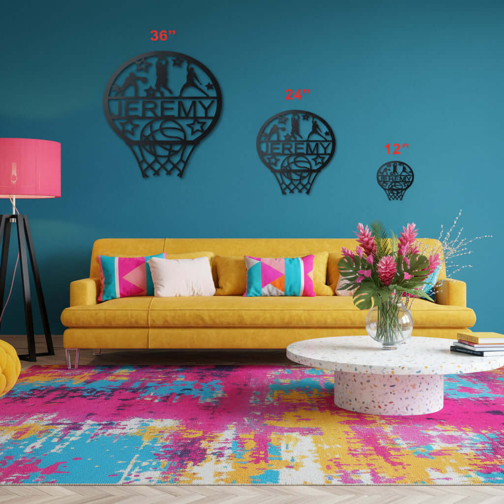 custom metal basketball hoop wall art Sign | Hadi Craft USA