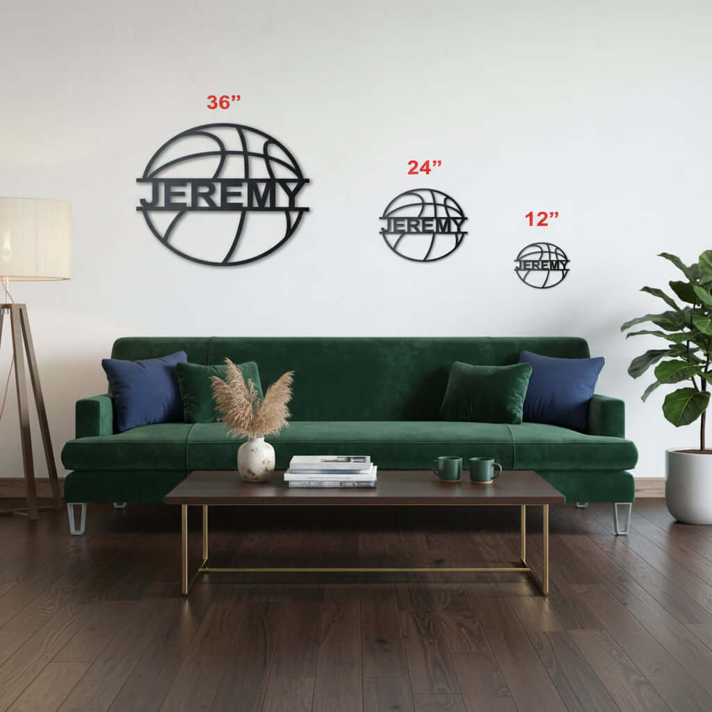 custom metal basketball wall art personalized decor | Hadi Craft USA