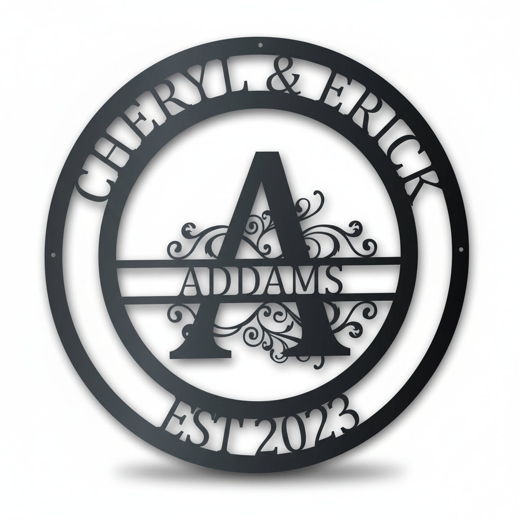custom metal family monogram wall art - Hadi Craft USA