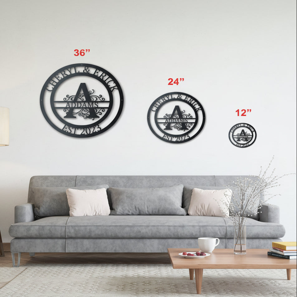 custom metal family monogram wall art - Hadi Craft USA