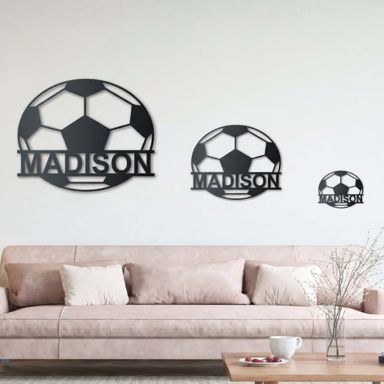 custom metal soccer monogram wall art decor | Hadi Craft USA