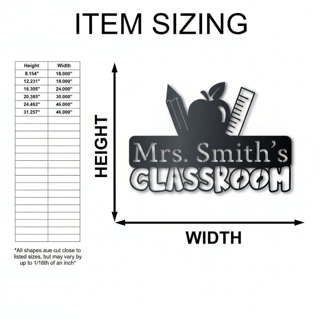 custom metal teacher classroom sign | Unique School Wall Art