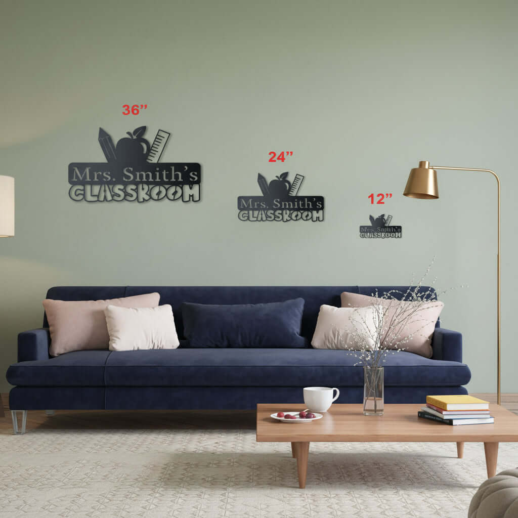 custom metal teacher classroom sign | Unique School Wall Art