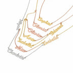 custom three name necklace Personalized Gold Charm Necklace - Hadi Craft