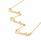 custom three name necklace Personalized Gold Charm Necklace - Hadi Craft