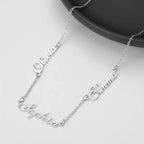 custom three name necklace Personalized Gold Charm Necklace - Hadi Craft