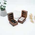 custom walnut wedding ring box by Hadi Craft USA