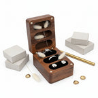 custom walnut wedding ring box by Hadi Craft USA