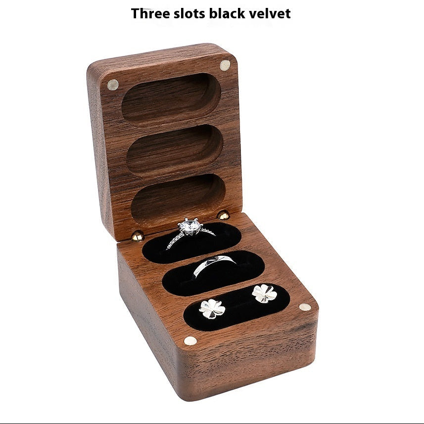 custom walnut wedding ring box by Hadi Craft USA