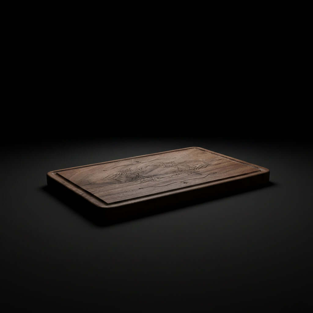 engraved wooden charcuterie board – Rustic Serving | Hadi Craft USA