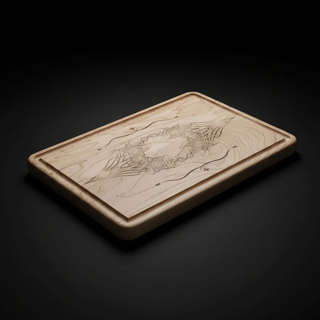 engraved wooden charcuterie board – Rustic Serving | Hadi Craft USA