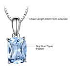 Sterling silver blue stone pendant necklace Fine Jewelry 925 Sterling