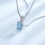 Sterling silver blue stone pendant necklace Fine Jewelry 925 Sterling