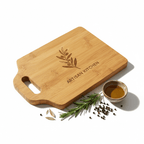 Hadi Craft USA 11" x 7" Bamboo Cutting Board with Handle & Custom Personalized Engraving, engraved wooden cutting board, personalized handmade kitchen board